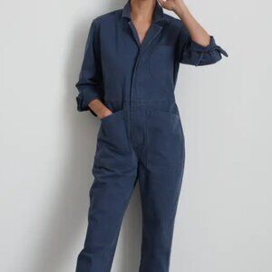 Alex Mill Standard Zip Jumpsuit In Herringbone In Slate Blue